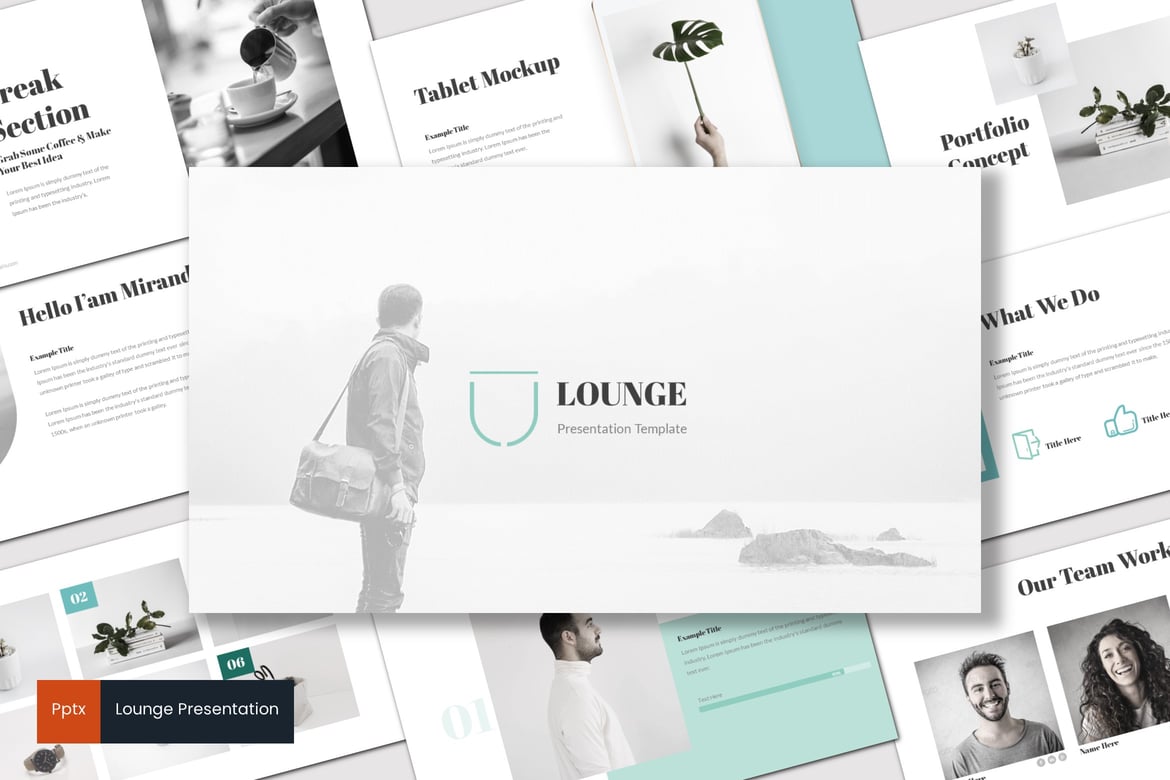 Template Presentasi Lounge - Desain Minimalis dan Kreatif