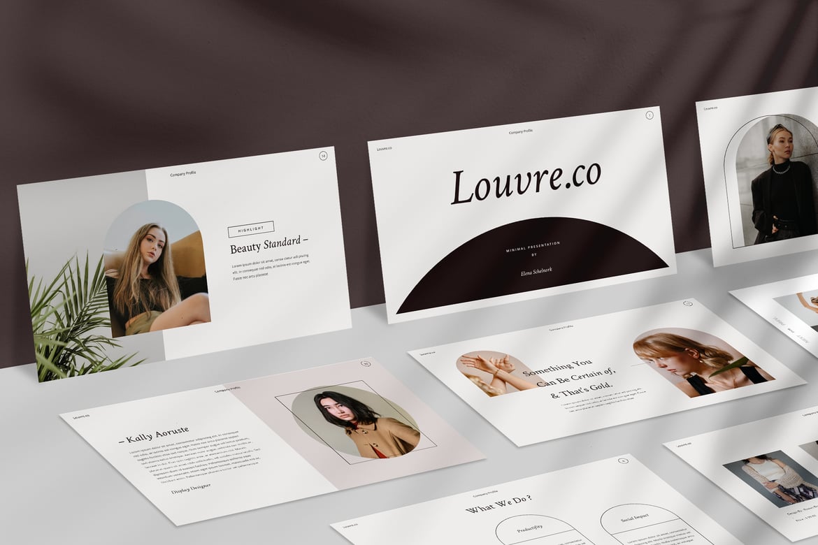 Template PowerPoint Louvre: Presentasi Minimalis yang Menarik