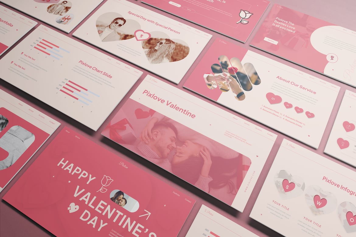 Template PowerPoint Bertema Cinta & Valentine yang Menarik