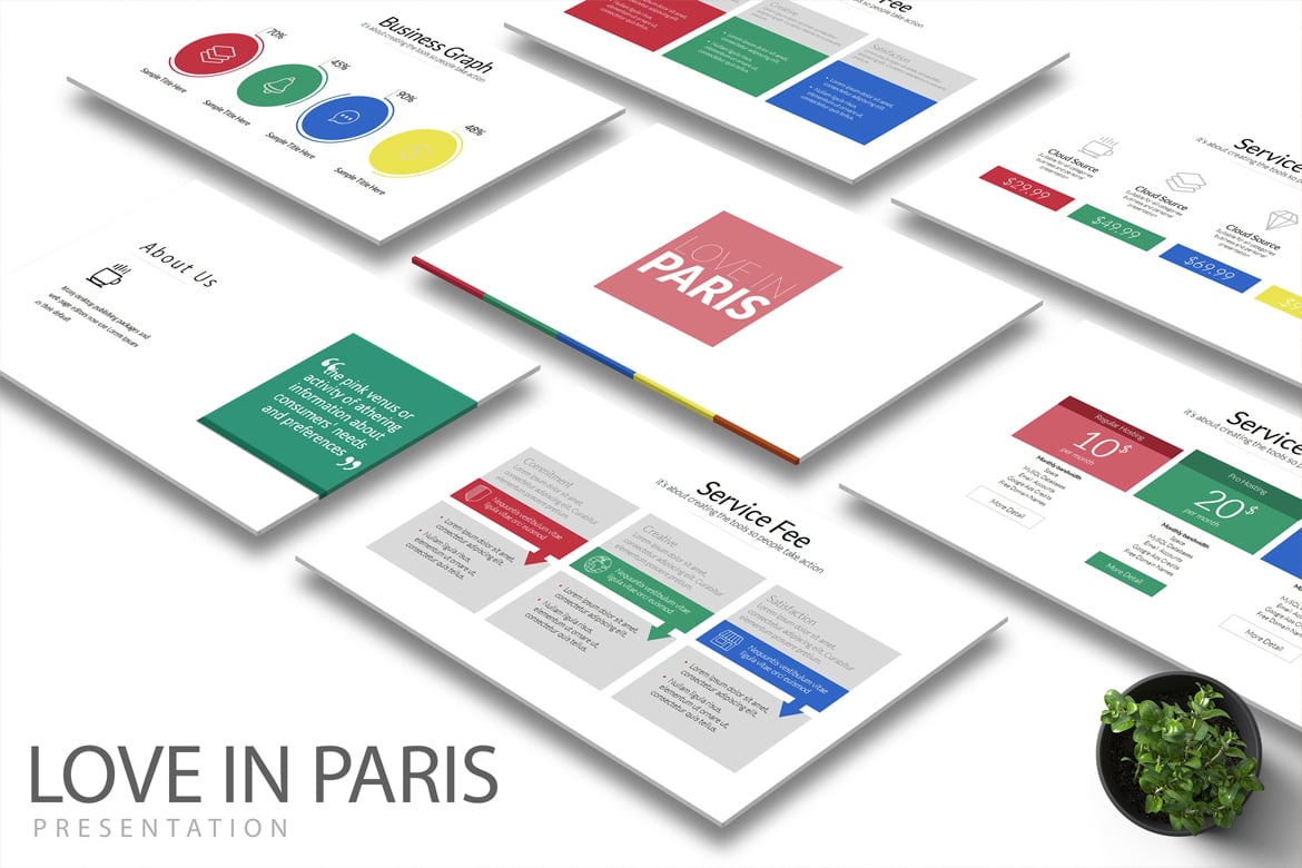 Template Powerpoint Cinta di Paris yang Menawan