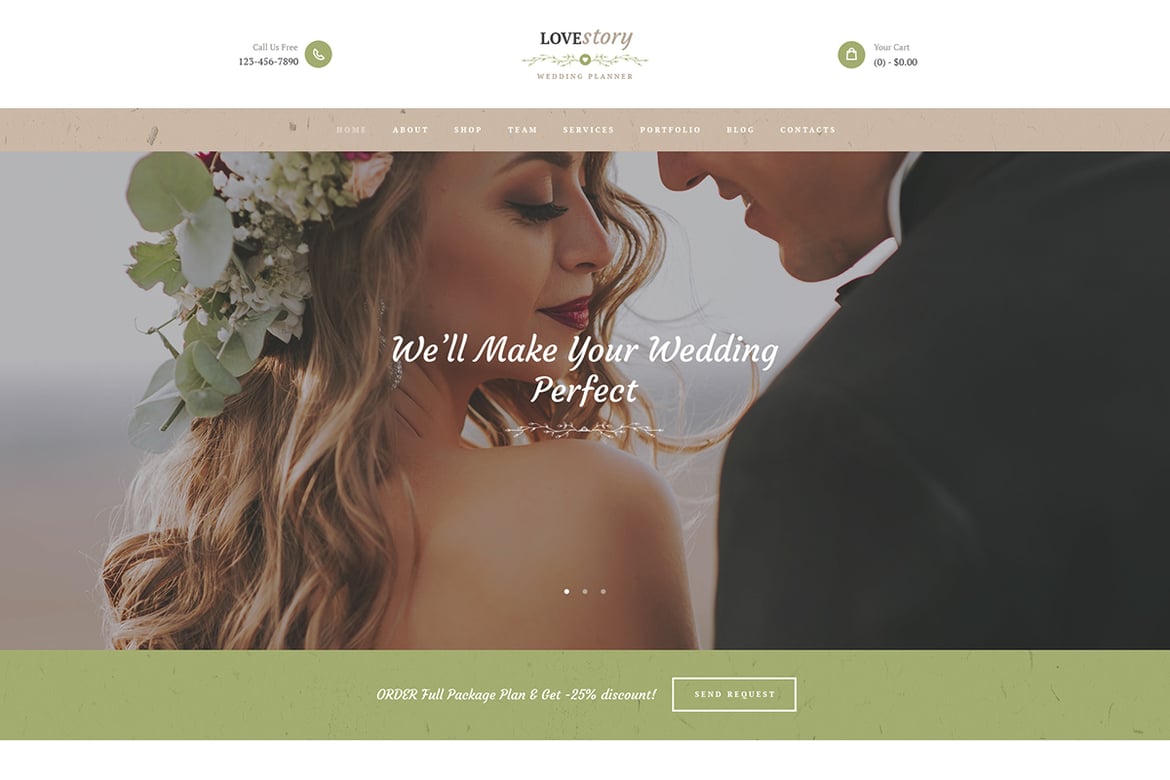 Template Website Cinta yang Elegan untuk Perencanaan Acara
