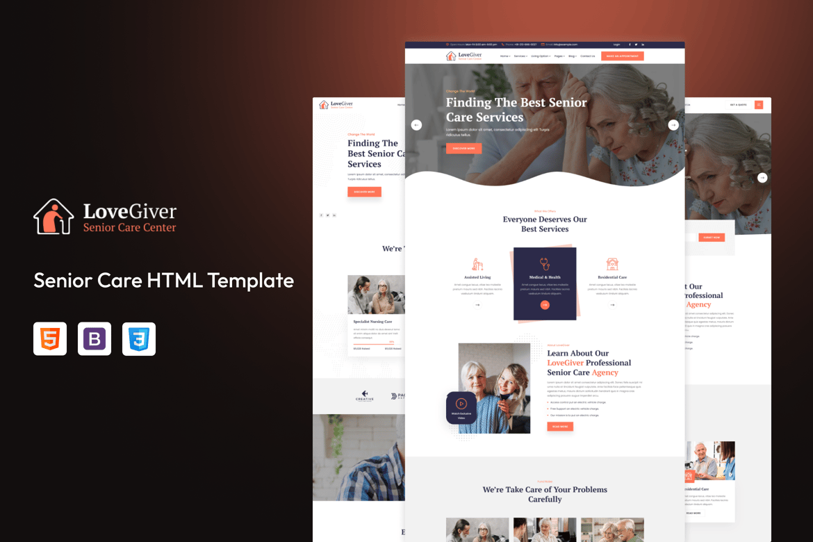 Template Website Lovegiver - Solusi Ideal untuk Perawatan Lansia
