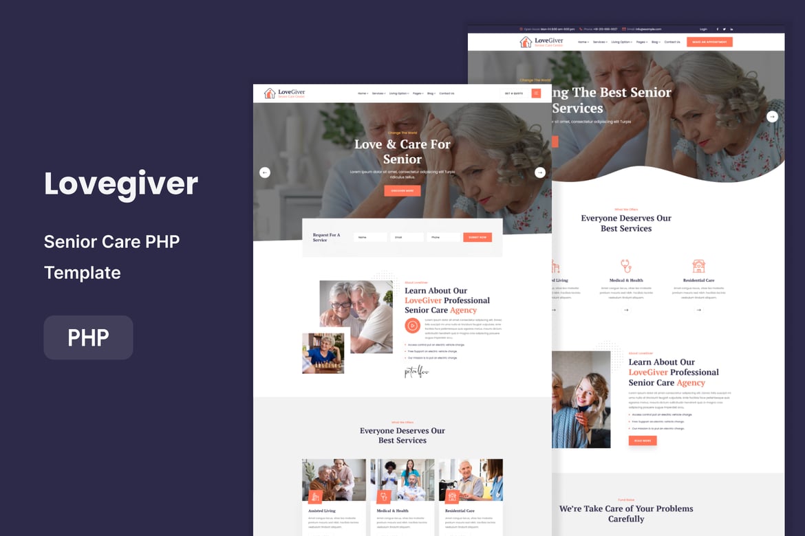 Lovegiver - Template Website Perawatan Lansia yang Ideal