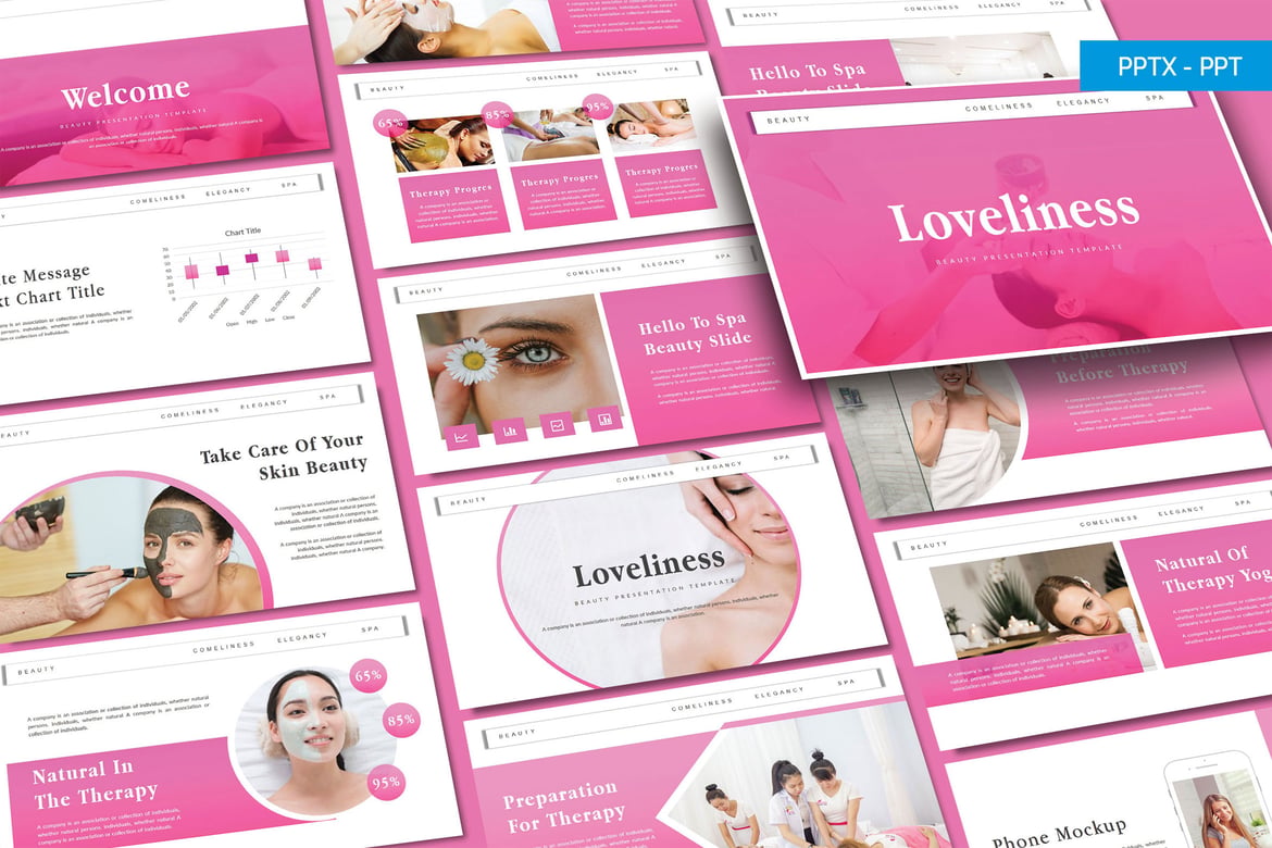 Template Powerpoint Spa LOVELINESS yang Menawan
