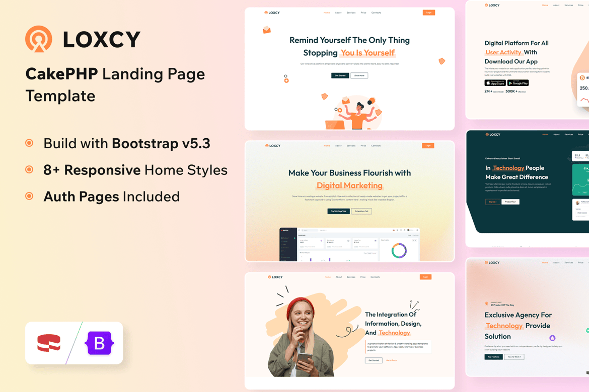 Loxcy - Template Web Landing Page Modern untuk Startup