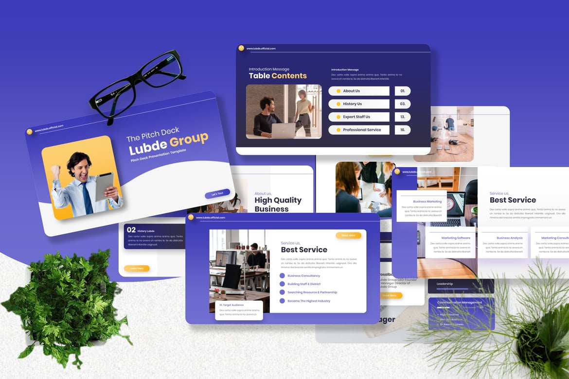 Template Presentasi PowerPoint Lubde - Solusi Kreatif untuk Pitch Deck Anda