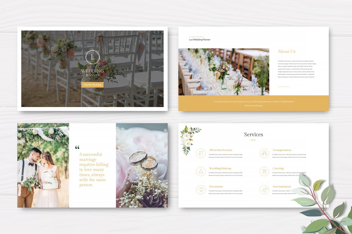 Template Powerpoint Luci - Presentasi Pernikahan yang Elegan