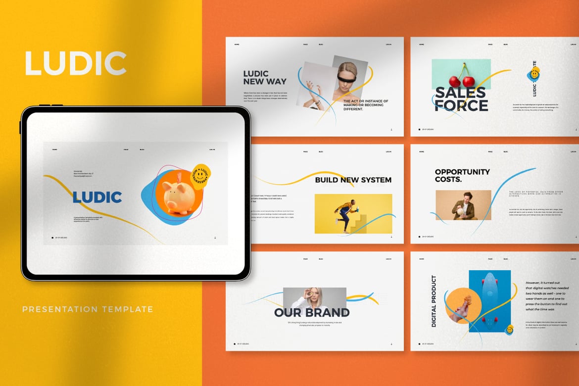 Ludic - Template Powerpoint Kreatif Minimalis untuk Presentasi Profesional