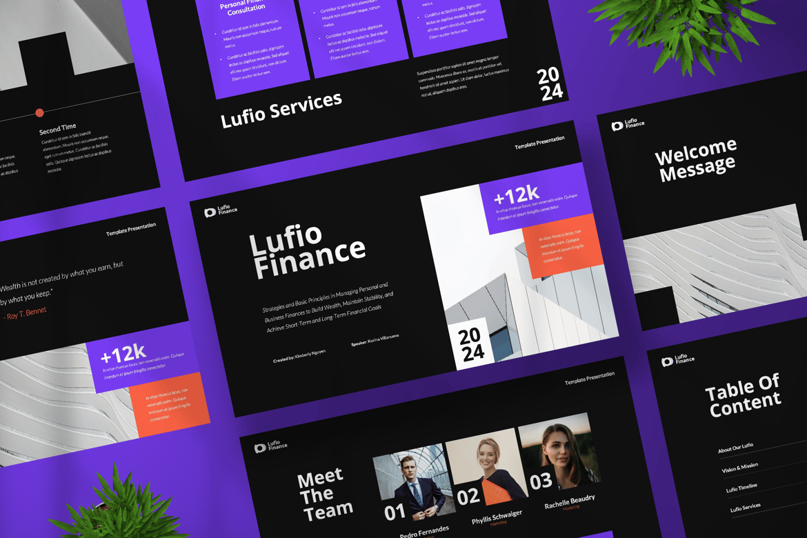 Template Powerpoint Lufio Finance yang Modern dan Profesional