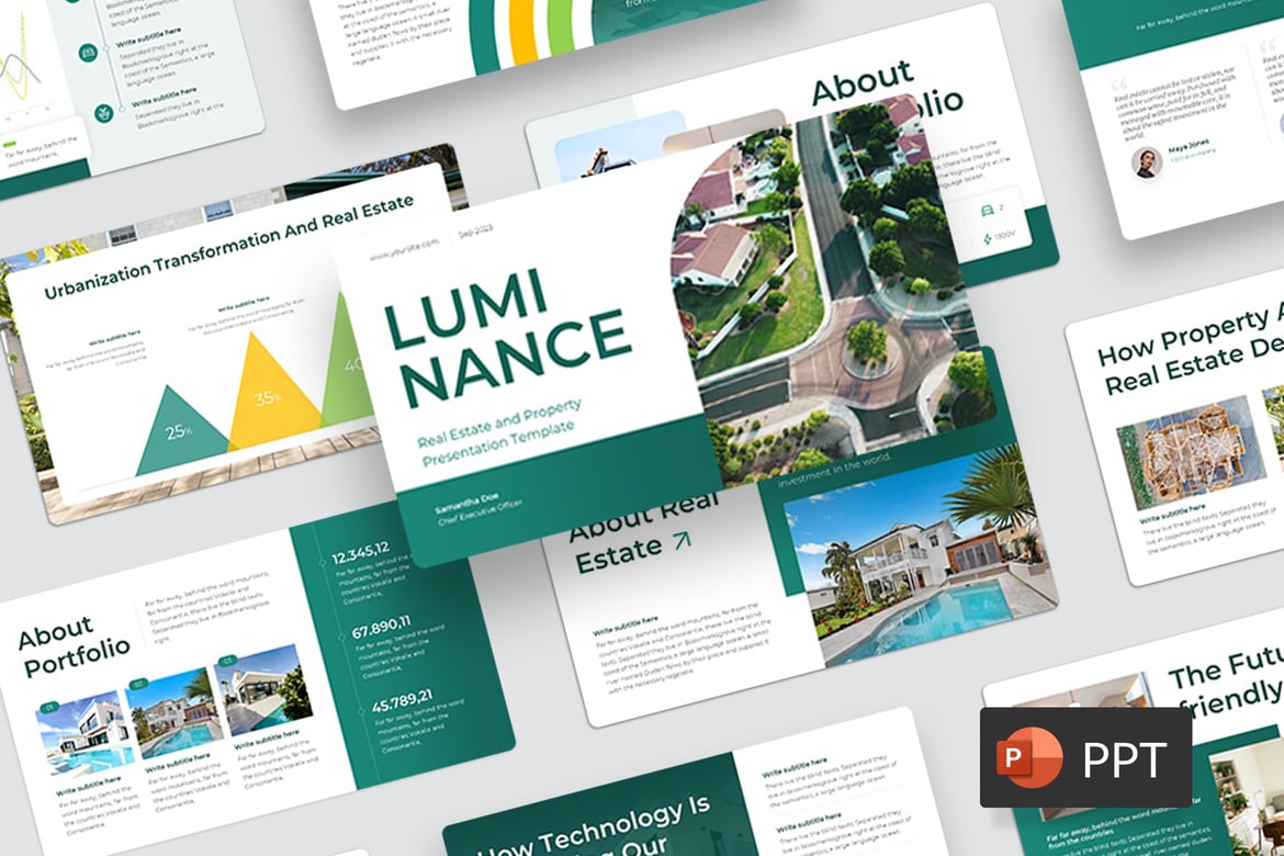 Template Presentasi Real Estat Luminance yang Menarik