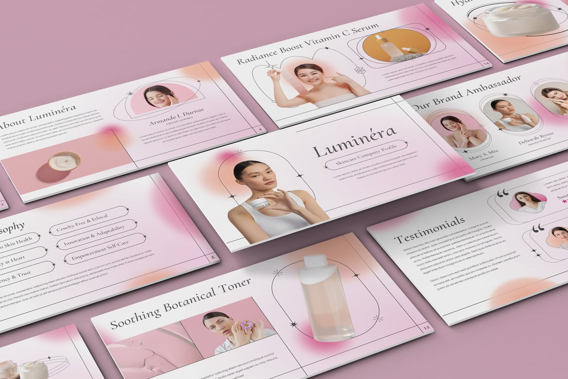 Template Presentasi Skincare Luminera - Profesional dan Stylish