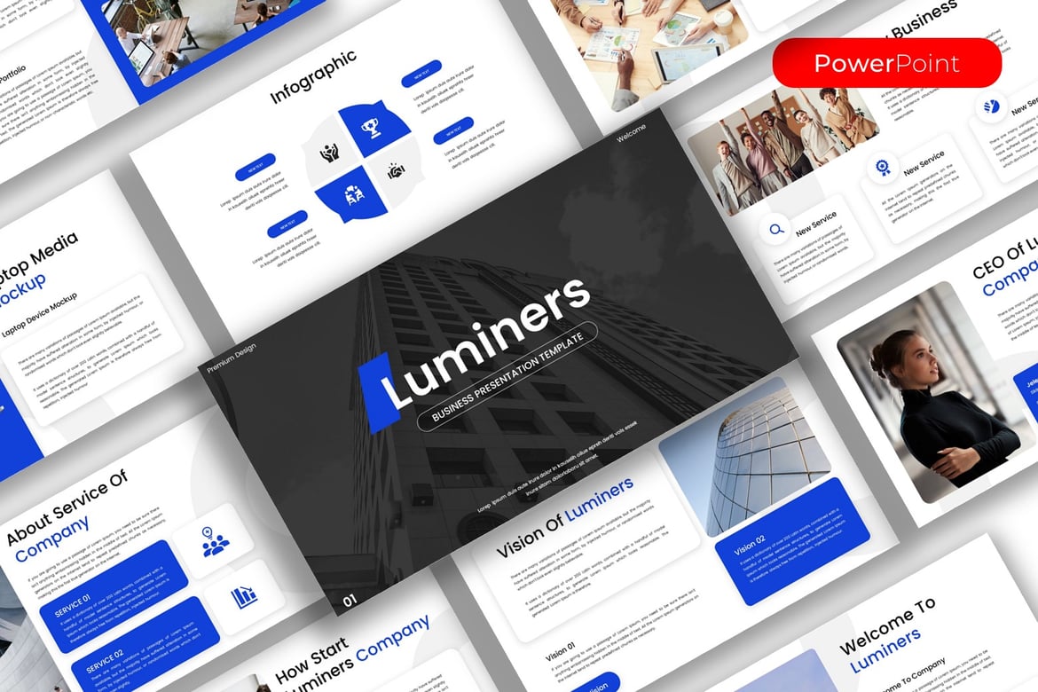 Template Presentasi Bisnis Luminers - PowerPoint yang Menarik