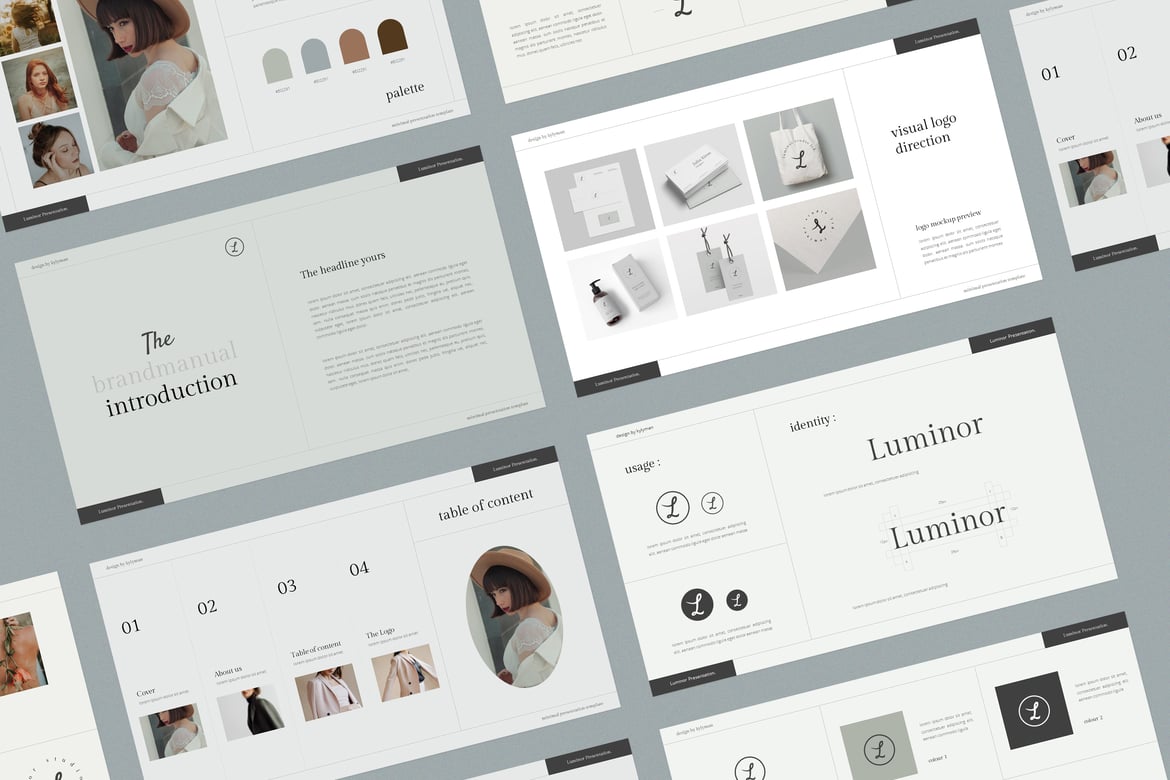 Template Presentasi PowerPoint Luminor yang Kreatif dan Minimalis