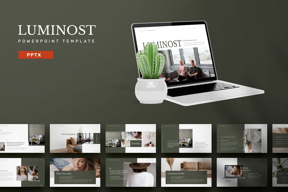 Template PowerPoint Luminost - Solusi Kreatif untuk Presentasi Anda