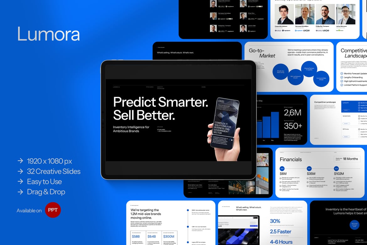 Template Presentasi Pitch Deck Lumora AI untuk Startup SaaS
