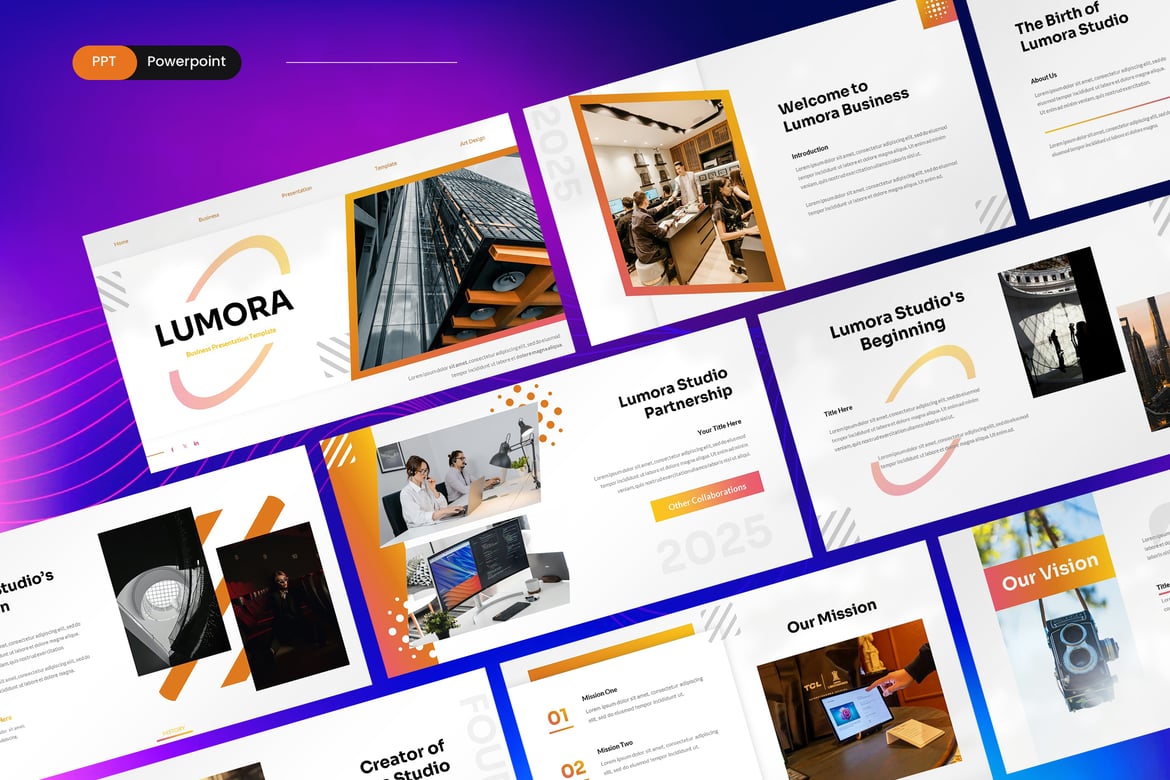 Lumora - Template PowerPoint Bisnis Modern yang Menarik