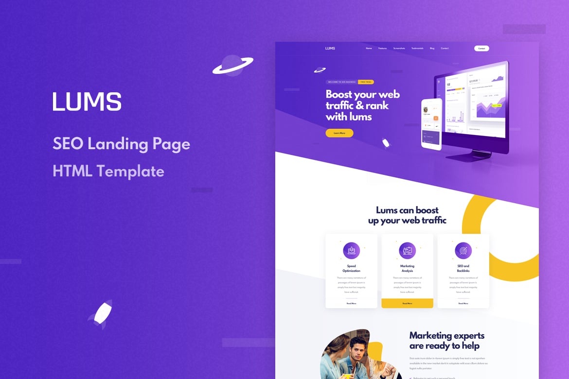 Lums - Template Website Landing Page SEO yang Menawan