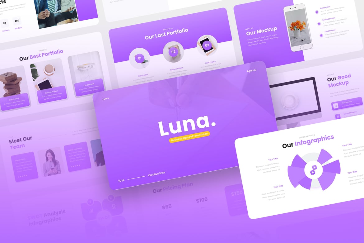 Luna - Template PowerPoint untuk Agensi Bisnis yang Kreatif