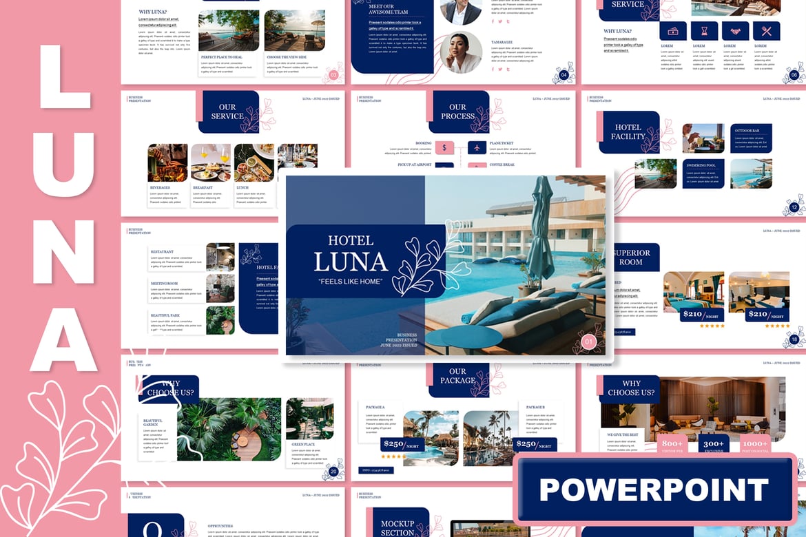 Template PowerPoint Luna Hotel - Modern dan Menarik
