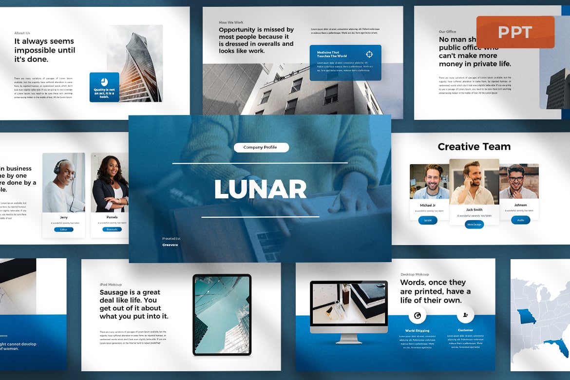 Template Presentasi Bisnis Lunar - Solusi PowerPoint Profesional