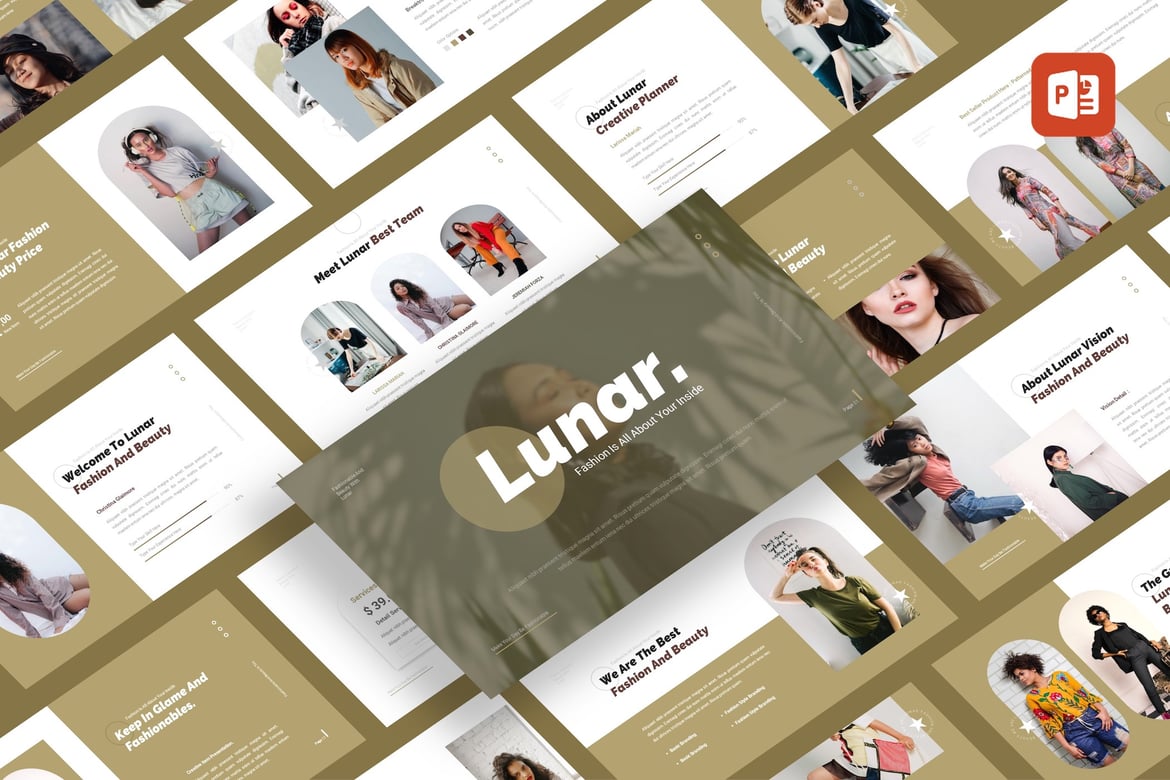 Template Presentasi Lunar - Fashion & Kecantikan yang Menawan