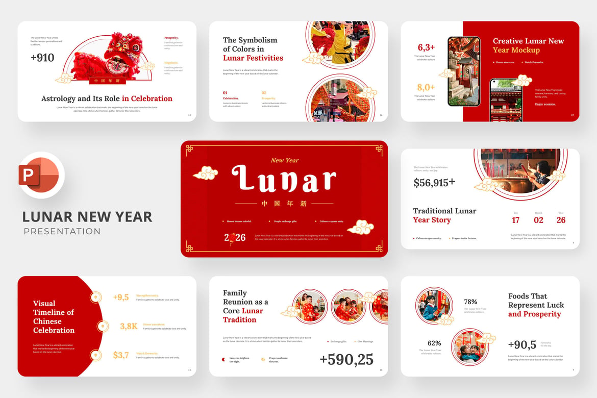 Template PowerPoint Tahun Baru Imlek yang Menarik