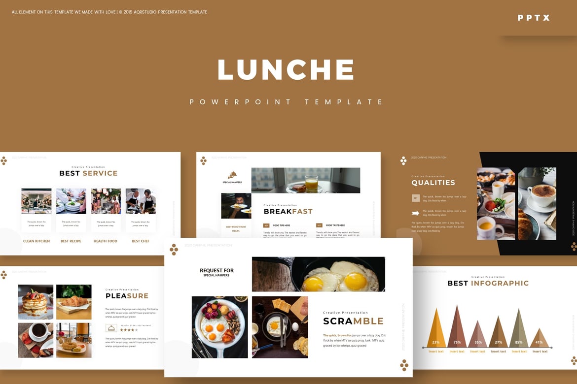 Lunche - Template Powerpoint Kreatif untuk Presentasi Anda