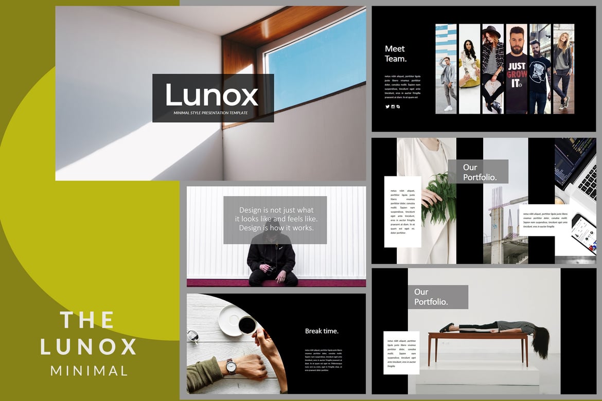Template PowerPoint Lunox Dark - Presentasi Profesional dan Kreatif