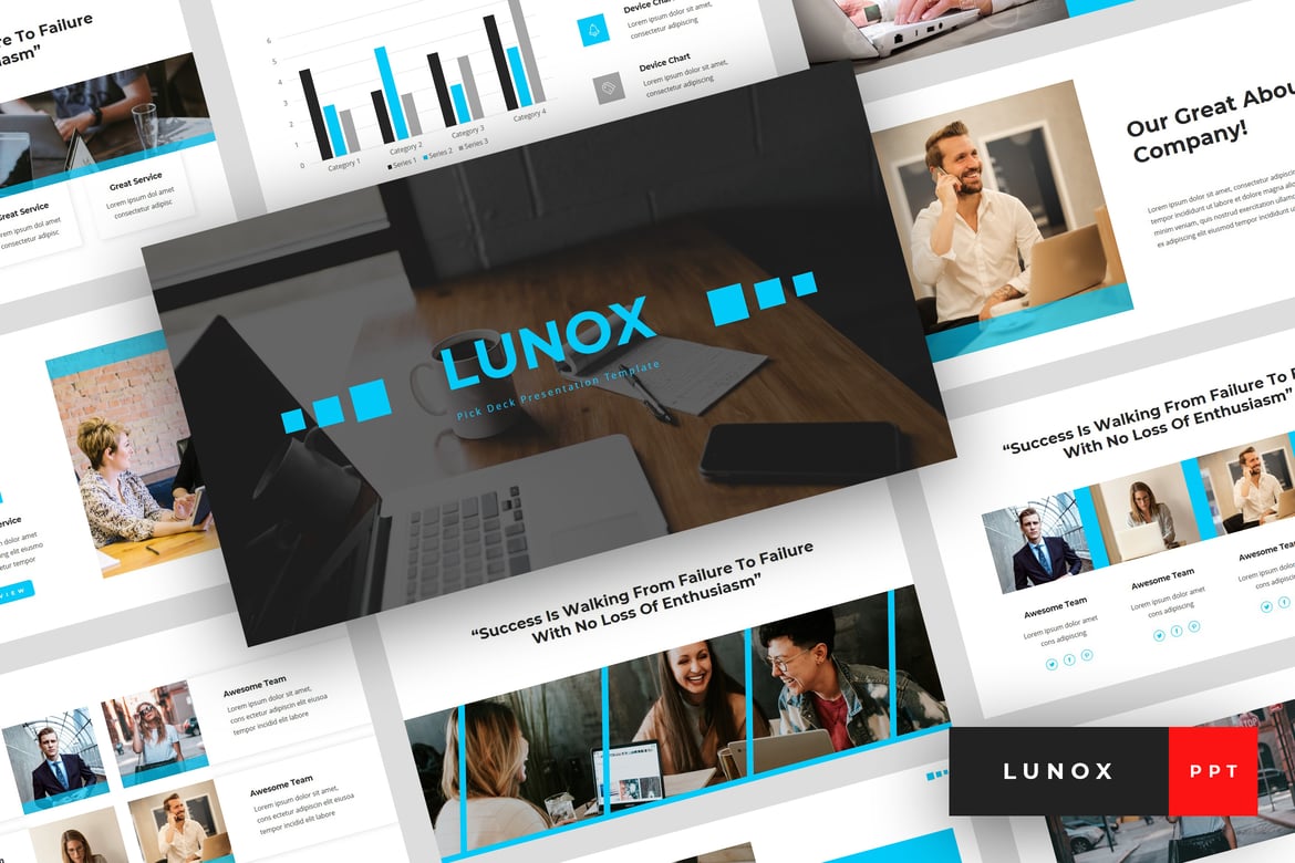 Template Presentasi Pitch Deck Lunox - PowerPoint yang Modern dan Elegan