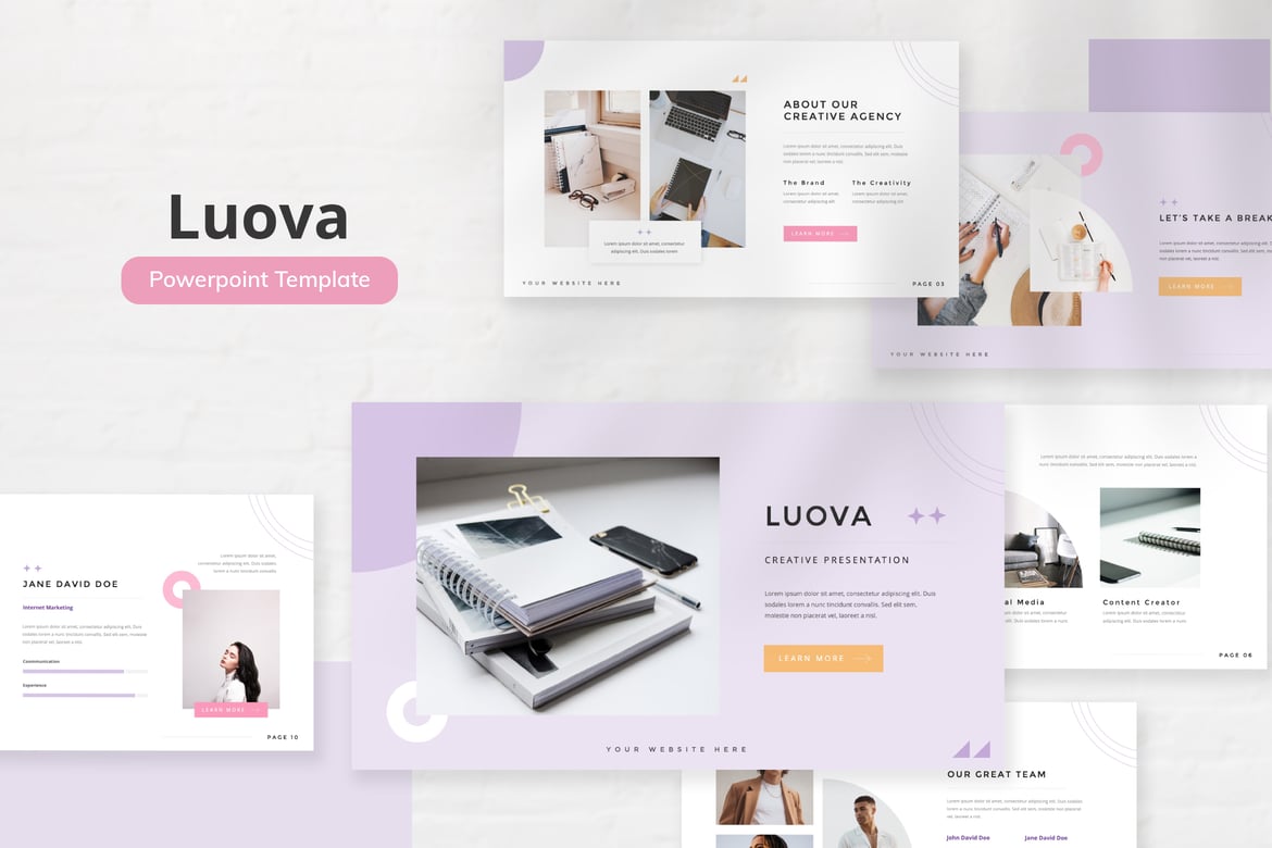 Template PowerPoint Kreatif Luova untuk Presentasi Menarik