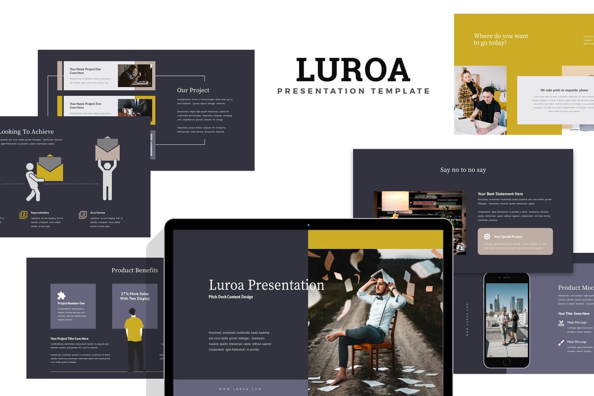 Template Presentasi PowerPoint Luroa untuk Investor yang Menarik