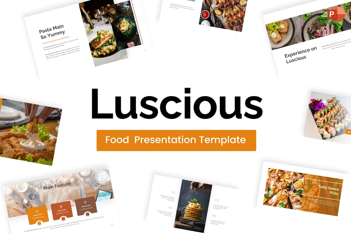 Template PowerPoint Modern Berwarna Oranye yang Menggugah Selera
