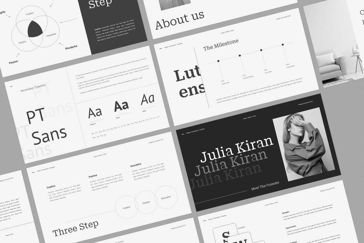 Template PowerPoint Lutens yang Elegan dan Minimalis