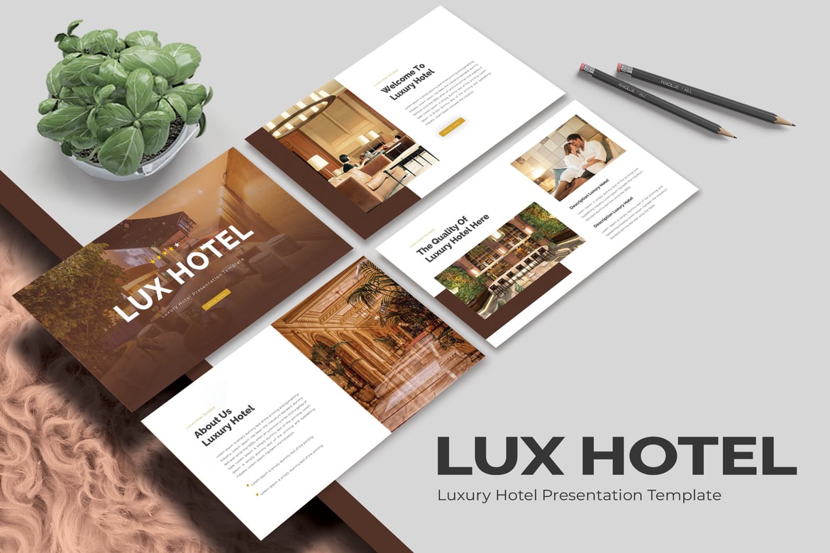 Template Powerpoint Hotel Mewah yang Menawan