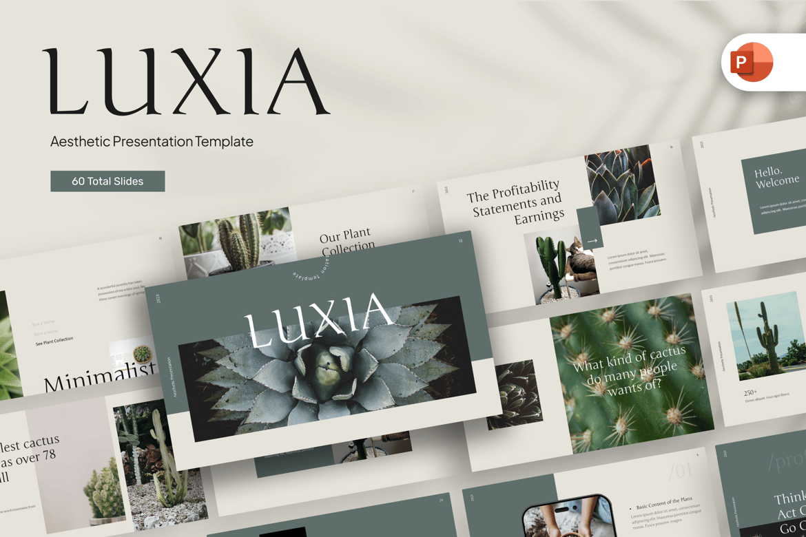 Template PowerPoint Estetika Luxia yang Menarik dan Profesional