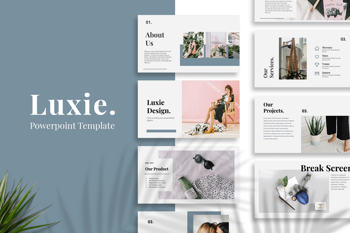 Luxie - Template PowerPoint Elegan dan Profesional