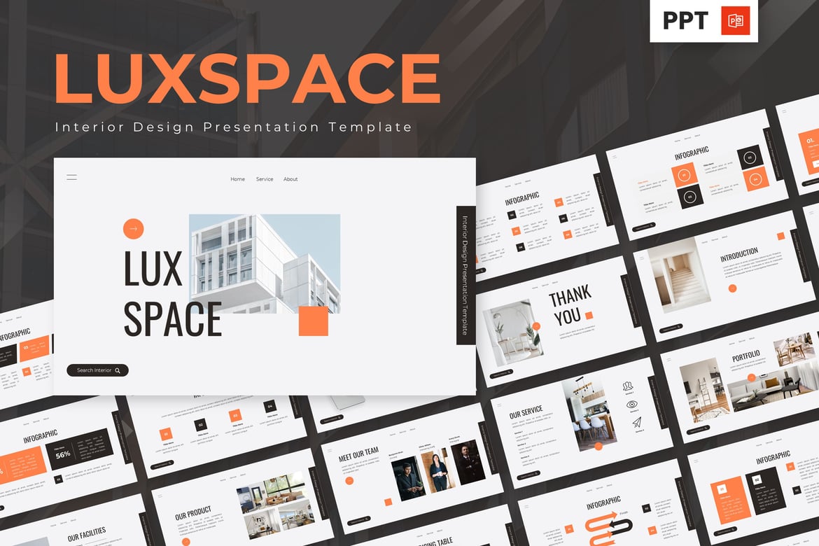 Template Presentasi Interior Desain Luxspace yang Menawan