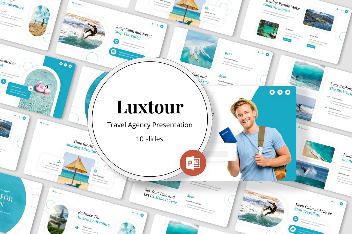 Template PowerPoint Luxtour - Solusi Presentasi untuk Agen Perjalanan