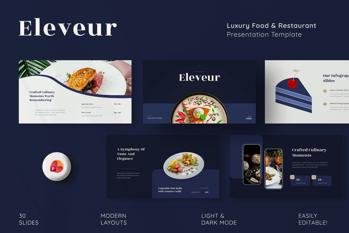 Template Presentasi Mewah untuk Makanan & Restoran