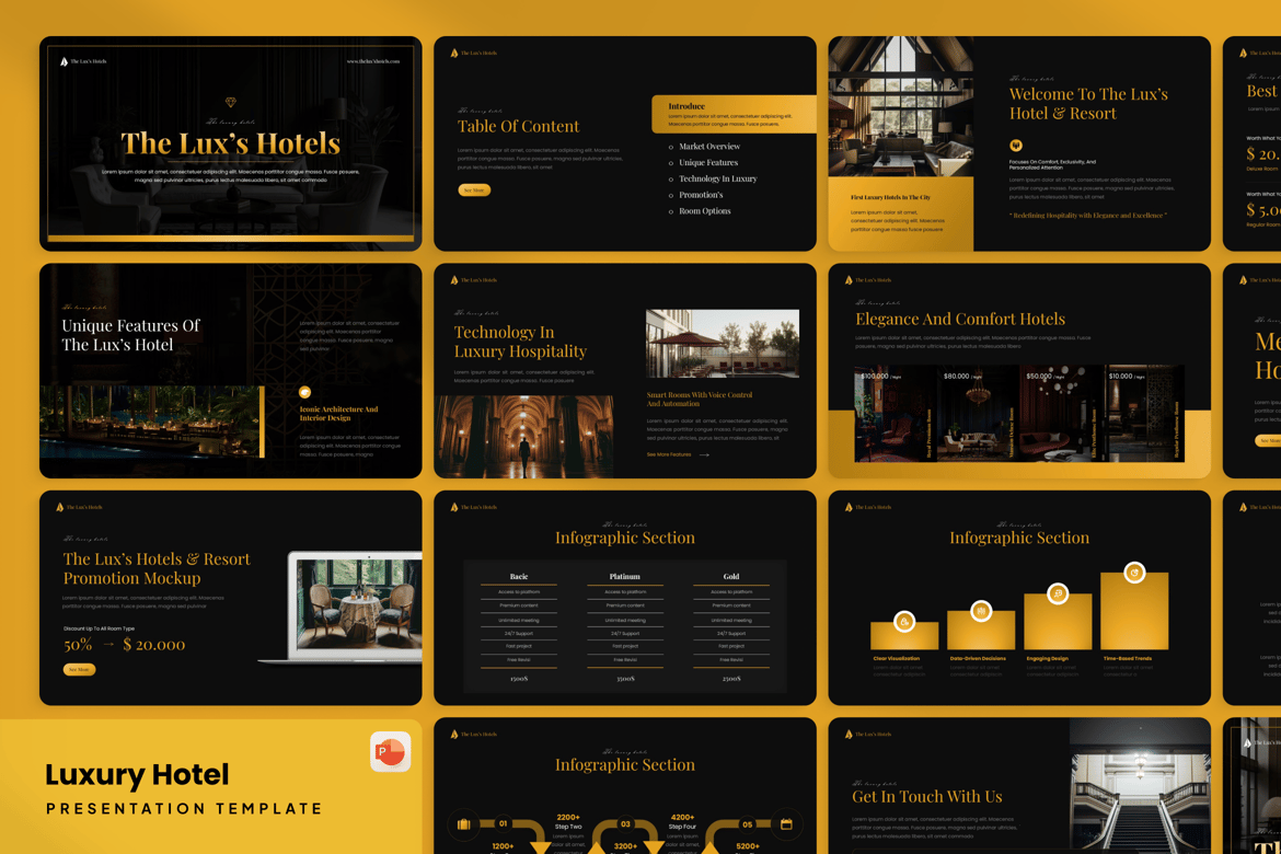 Presentasi Hotel Mewah - Template PowerPoint yang Menarik