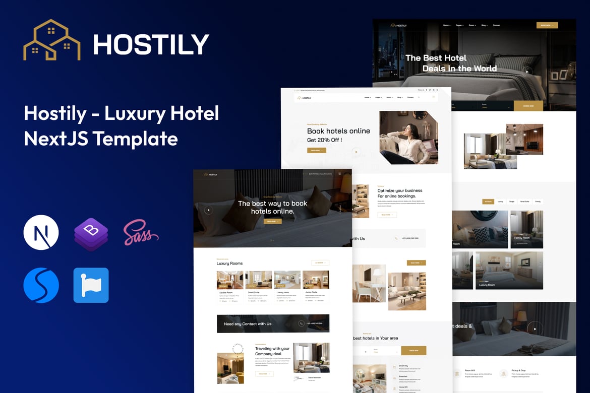 Template Website Hotel Mewah dengan React NextJS