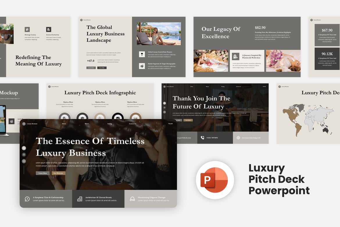 Template Presentasi Pitch Deck Mewah untuk PowerPoint