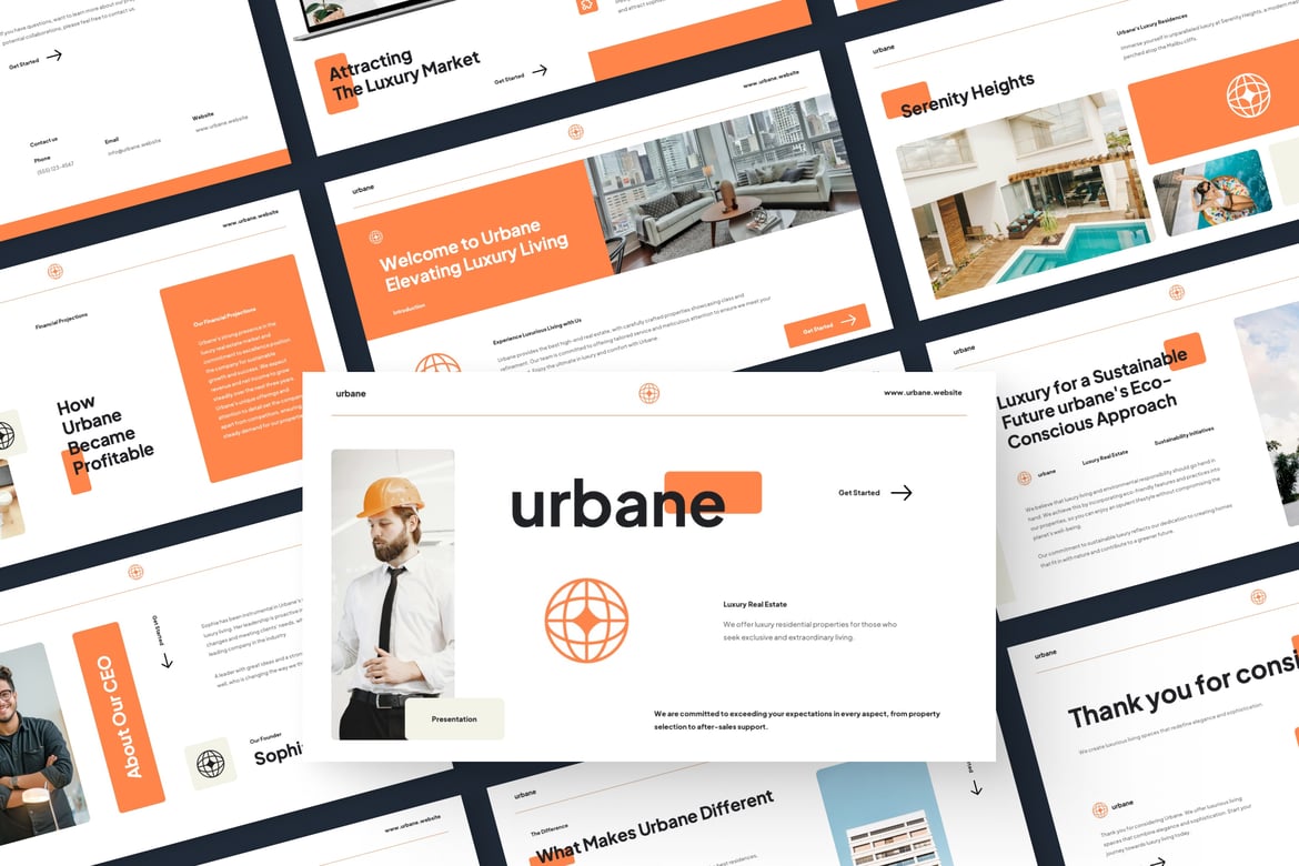 Template Presentasi PowerPoint Real Estate Mewah yang Mengagumkan