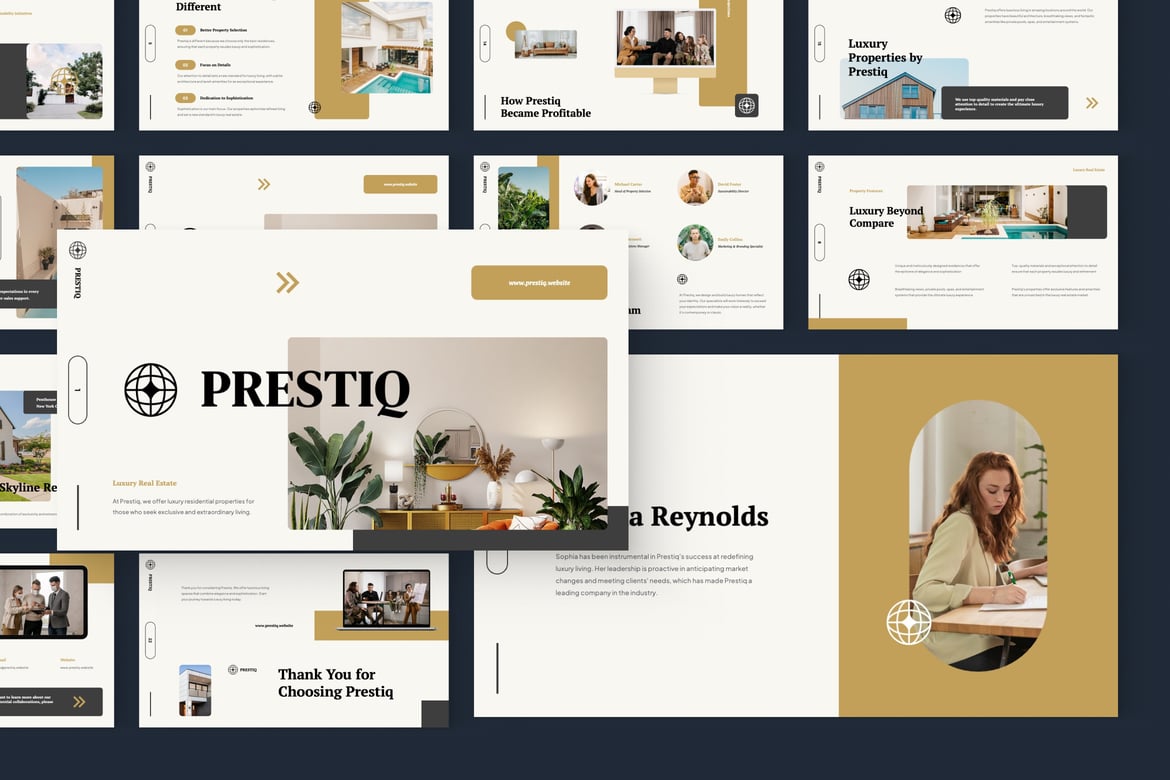 Template Presentasi PowerPoint Real Estat Mewah yang Menarik