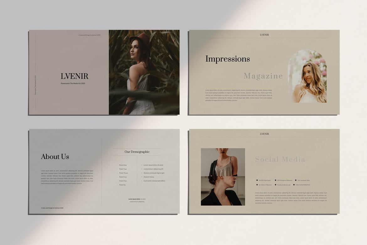 Template Presentasi Powerpoint LVNIER yang Modern dan Minimalis
