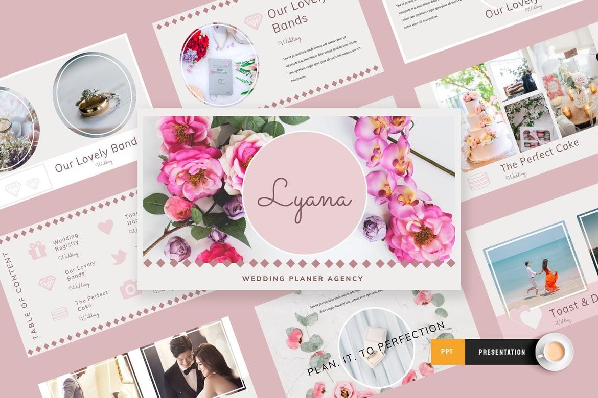 Lyana - Template PowerPoint Perencana Pernikahan yang Modern