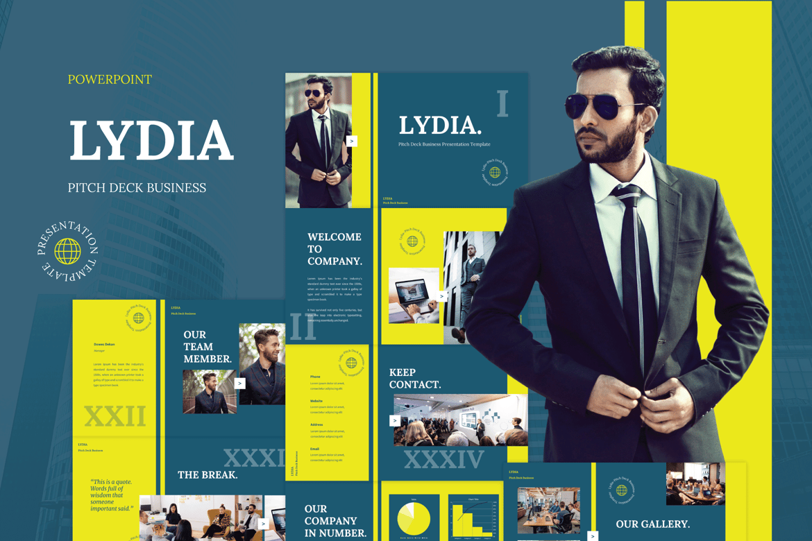 Template Presentasi PowerPoint Lydia - Solusi Modern untuk Deck Bisnis Anda