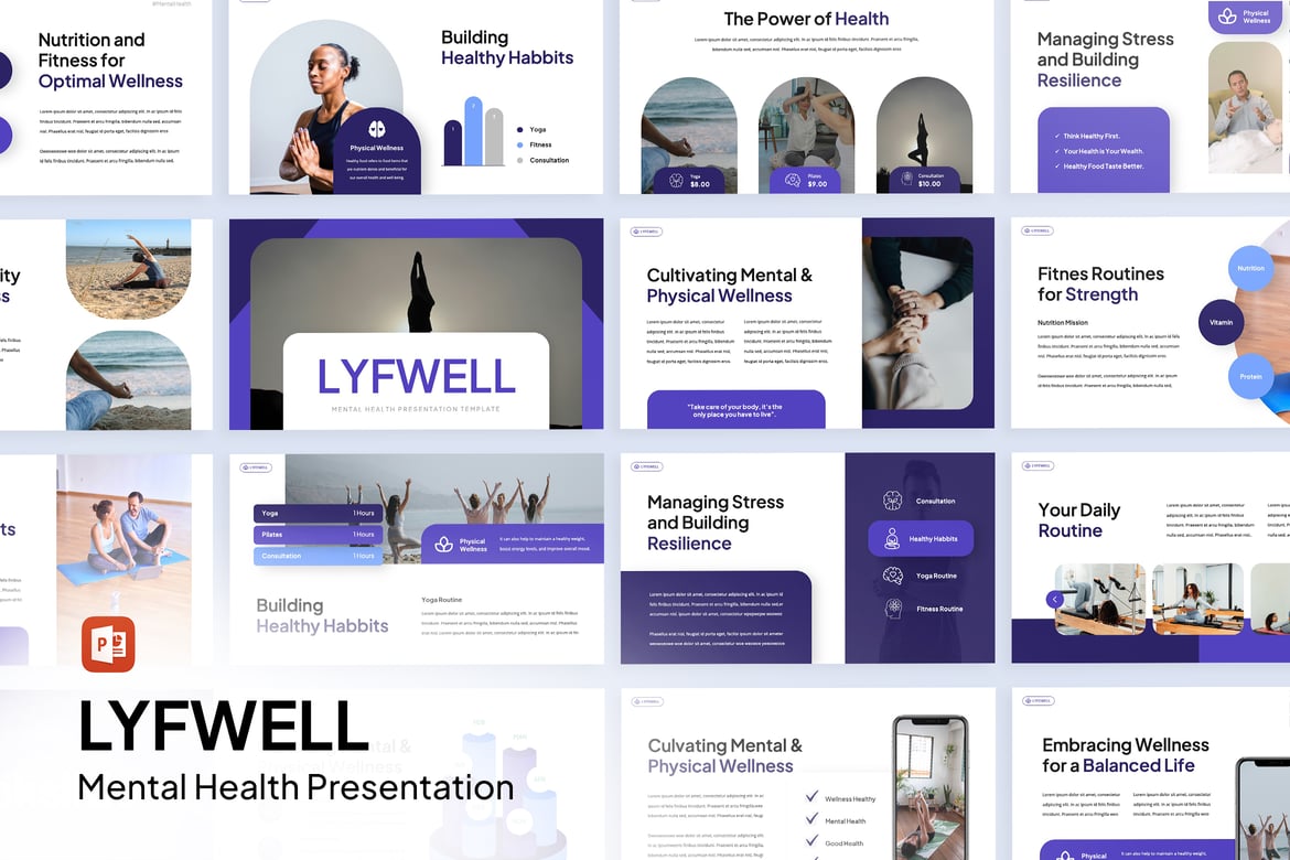 Template Presentasi Kesehatan Mental Lyfwell yang Profesional