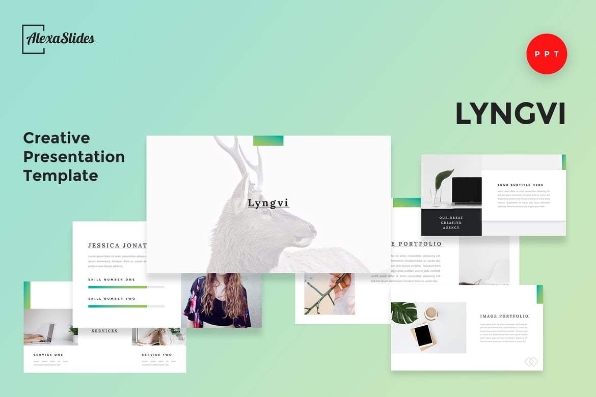 Template Presentasi PowerPoint Lyngvi yang Kreatif dan Menarik