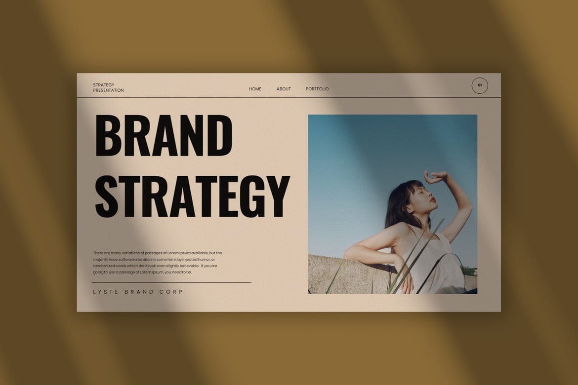 Template PowerPoint Strategi Merek Lyste - Tampilkan Identitas Bisnis Anda
